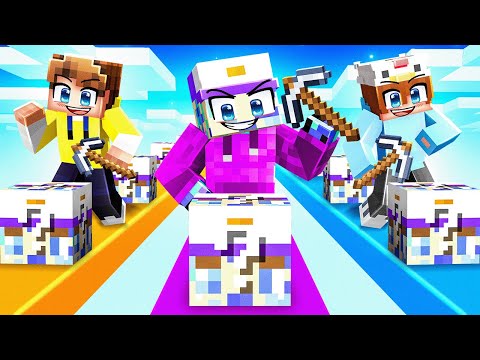 Playing a DASH LUCKY BLOCK RACE in Minecraft