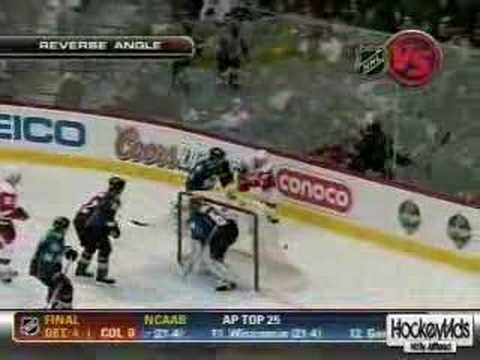 COL/DET Game Rough, Laperriere Hits Lidstrom