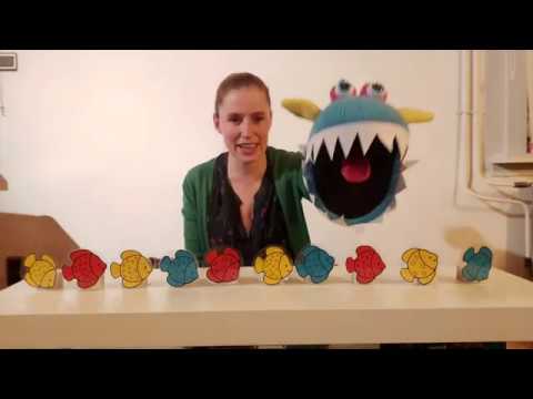 juf lies speelt een spel:  10 kleine visjes