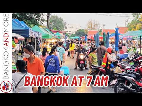 Bangkok Sunday Morning Market 🇹🇭 | Authentic Thai Street Food & Local Life (No Talking)