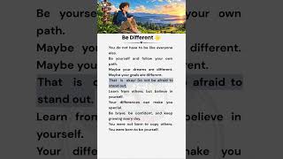 Be Different 🌟 | English Reading, Speaking, and Listening Practice | #englishforbeginners #english