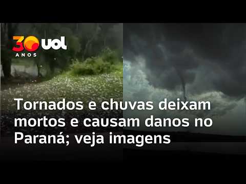 Tornados, tempestades e chuvas de granizo deixam mortos e danificam casas no Paraná; veja imagens