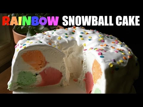 Rainbow Sherbet Snowball Cake -- Retro Recipe -- You Made What?!