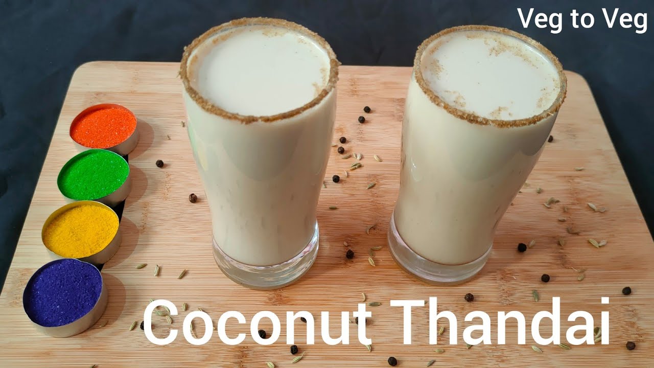 Coconut Thandai Recipe | Coconut thandai without milk | Holi Special | By Divya Jain | Veg to Veg