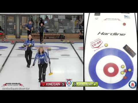 FEATURE Jones Laing vs  Gill Hewitt  Draw 4   Service Experts Shoot Out   Mixed Doubles Super Series