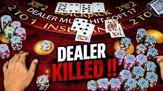$100,000 BLACKJACK! BOTH HANDS WIN As Dealer Busts On 26