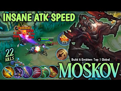 22 Kills!! Moskov with Full Attack Speed ​​Build (INSANE LIFESTEAL)-Build Top 1 Global Moskov | MLBB