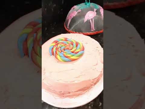 Awab tried the giant lollipop cake recipe. Part 2