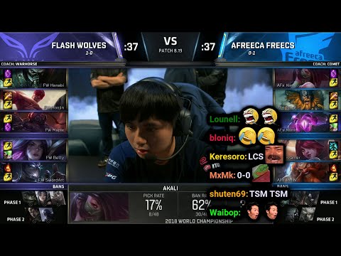 FW vs AFS | 2018 Worlds Groups Day 2 | Twitch VOD with Chat