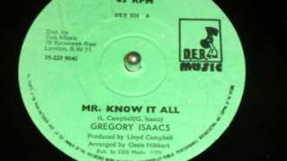 MR KNOW IT ALL. GREGORY ISSACS.