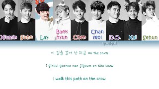 EXO - On The Snow (발자국) (Korean ver.) (Color Coded Han|Rom|Eng Lyrics) | by Yankat