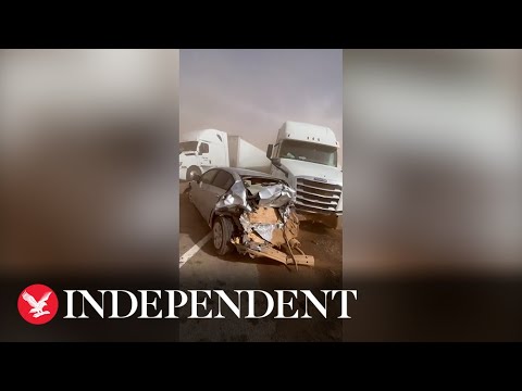Dust storm causes multi-car pile up in Oklahoma