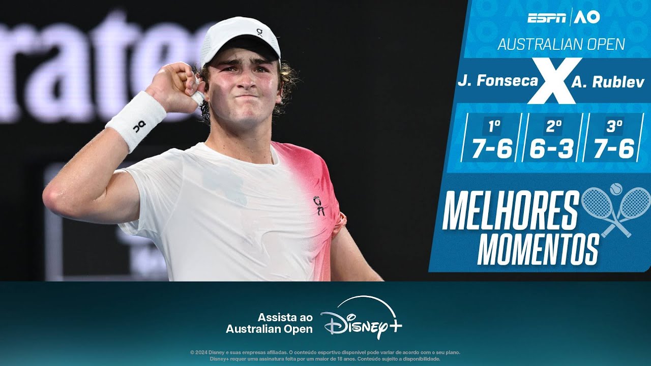 JOÃO FONSECA faz HISTÓRIA, ATROPELA RUBLEV e avança no Australian Open I Melhores Momentos