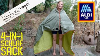 Aktueller Arved Fuchs 4-in-1 Deckenschlafsack, Kissen, Picknickdecke & Umhang von ALDI Süd im Review