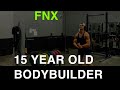 15 year old bodybuilder (flexing, and lifting)