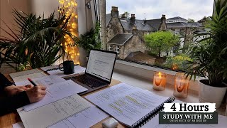 4 HOUR STUDY WITH ME | Background noise, 10 min break, No Music, Study with Merve 2