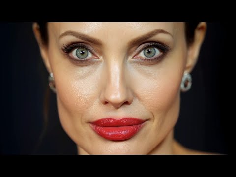 Face Closeup Eye Contact Practice Video with Angelina Jolie expressing Emotions of Affection