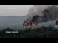 Fire rips through Odesa building after Russian missile strike - Video
