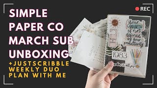 Simple Paper March Subscription & Plan with Me | JustScribble Weekly Duo