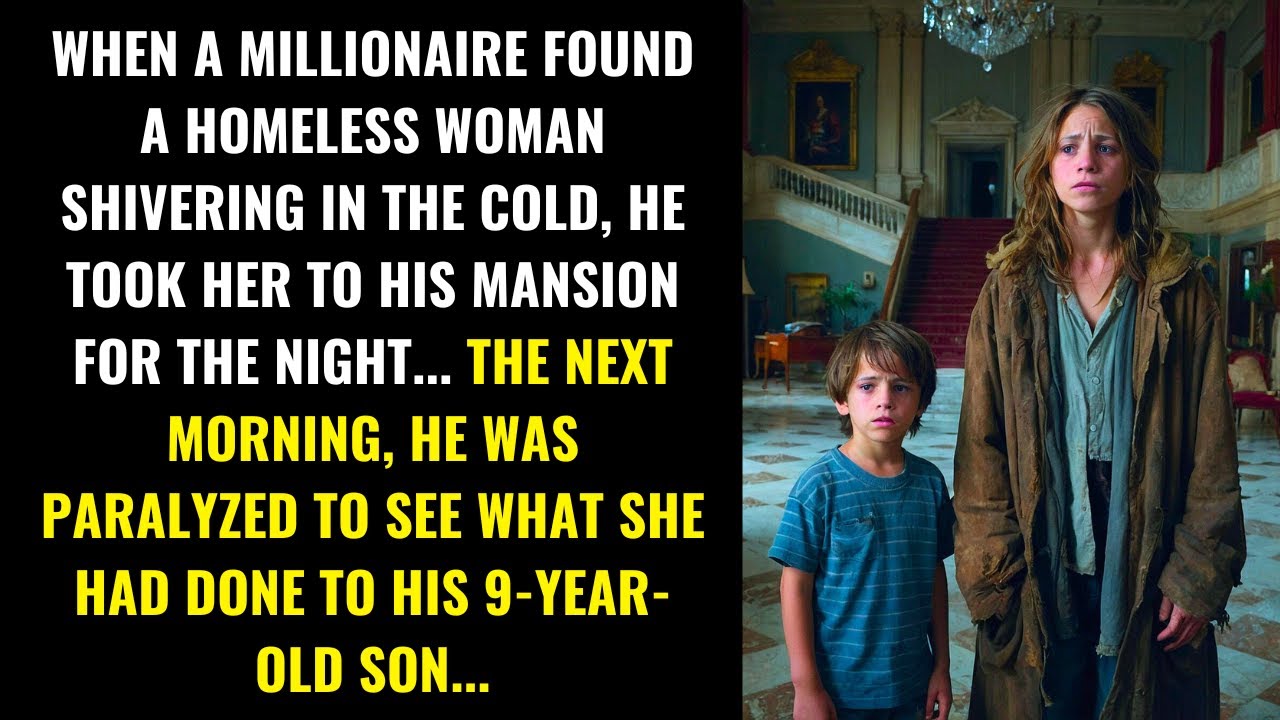 WHEN A MILLIONAIRE FOUND A HOMELESS WOMAN SHIVERING IN THE COLD, HE TOOK HER TO HIS MANSION FOR...