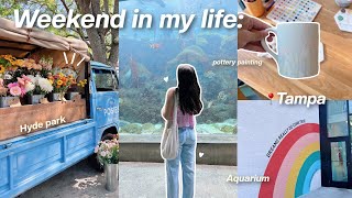 Spend a weekend in Tampa with me VLOG: pottery painting, aquarium, dinner, + more