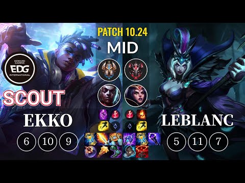 EDG Scout Ekko vs LeBlanc Mid - KR Patch 10.24