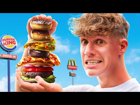 Ich habe 24 Stunden JEDE Stunde FAST FOOD gegessen