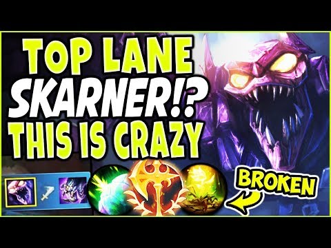 CONQUEROR SKARNER TOP LANE?! 😱 SOLO BARON AT 20MINS? THIS IS CRAZY 😱 TOP Skarner Season 9 Gameplay