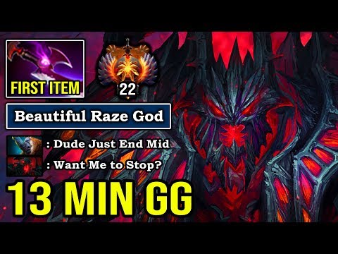 NEW SF GOD Crazy Triple Raze 13Min GG First Item Silver Edge EZ Counter Everyone & Zero Death DotA 2