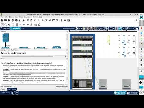 IFPR Labtelecom: CCNA3 v7.02 - lab 5.5.2 (ACL), resolução final (sem aúdio)