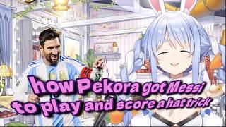 how Pekora helped get Messi his hat trick EN SUBS