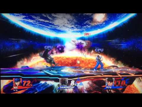 Super Smash Bros. - Ike vs Ganondorf and Ryu - Insane 2 on 1!