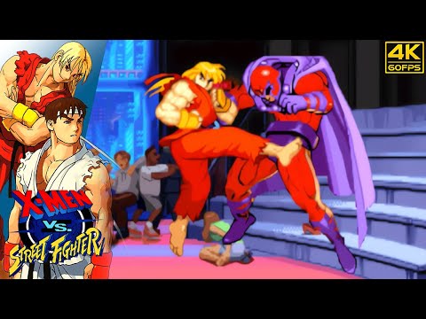 X-Men vs. Street Fighter - Ryu & Ken (Arcade / 1996) 4K 60FPS
