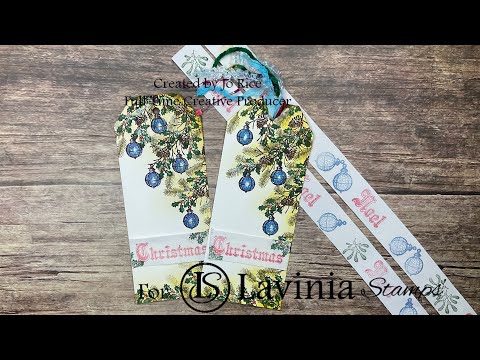 Christmas Ribbon Tag by Jo Rice #laviniastamps #cardmakingvideo #christmastags 
