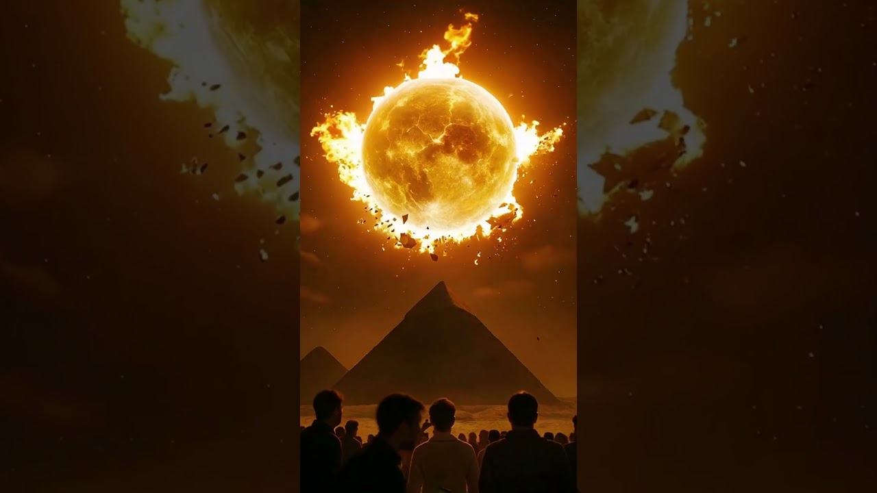 Moon Explosion Over Egypt’s Sky During the Eclipse | Stunning AI Visual #egyptianpyramids