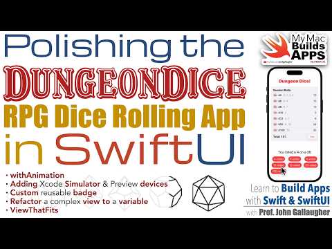 Ch. 4.10 SwiftUI withAnimation, custom badge, ViewThatFits, & Simulating Devices: DungeonDice (2026)