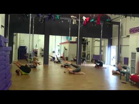Solo dancing pole flow choreography from July at studio fly