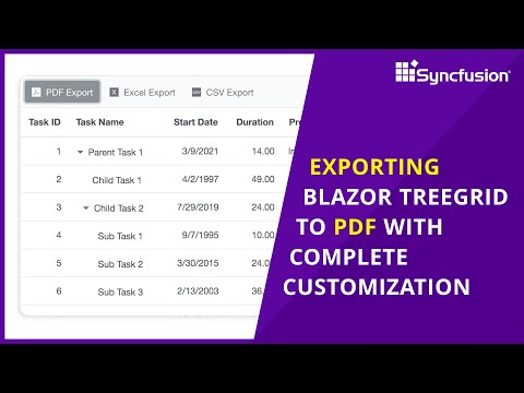 Exporting Blazor TreeGrid to PDF with Complete Customization