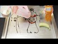 Ice Cream Rolls Ice Cream Ice Cream Fun Drawing Tapping Yummy Dessert Cartoon ASMR