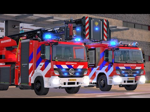 Emergency Call 112 Sim - Dutch Ladder Truck On Duty! 4K