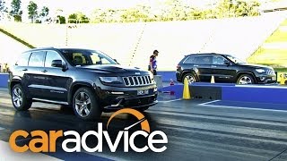 Jeep Grand Cherokee SRT vs Overland: Dragway Face-Off