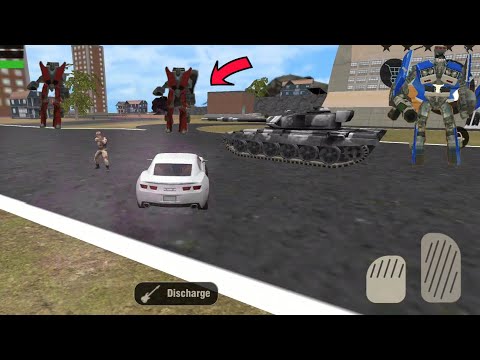 Real Gangster Crime (Jeep Car on Army Base) Army Tank Attack Robot Car - Android Gameplay HD