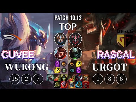 HLE CuVee Wukong vs GEN Rascal Urgot Top - KR Patch 10.13