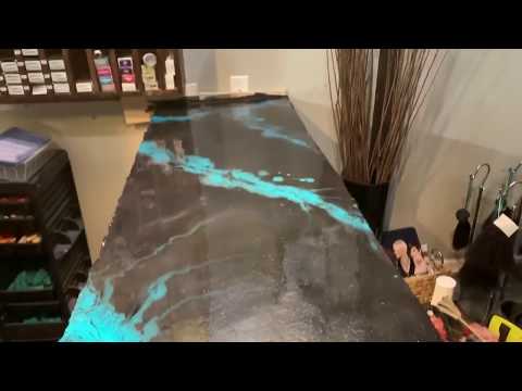 Epoxy color bar at Resh Salon and Spa