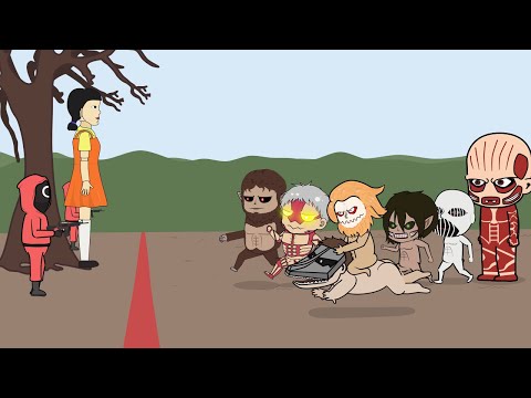 Titan Shifter Playing SQUID GAME - Chibi AOT - Squid Game Animation