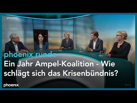 phoenix runde: Ein Jahr Ampel-Koalition - Wie schlägt sich das Krisenbündnis?