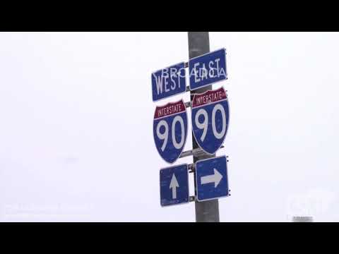 12-30-2017 Rapid City, South Dakota - Whiteout Conditions Zero Visibility Travel