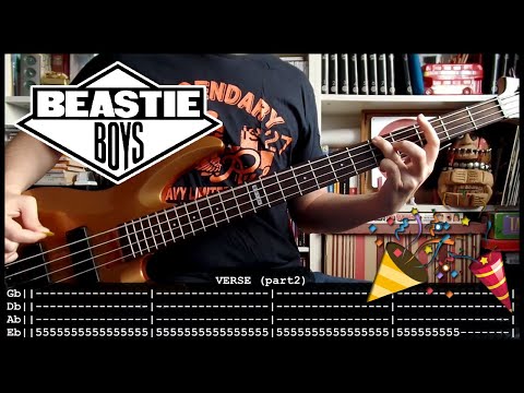 BEASTIE BOYS - Fight for your right (bass cover w/Tabs & lyrics)