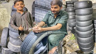 Restoration Of Use Old Tyre || Restore Old tyre Making New | amazing technology