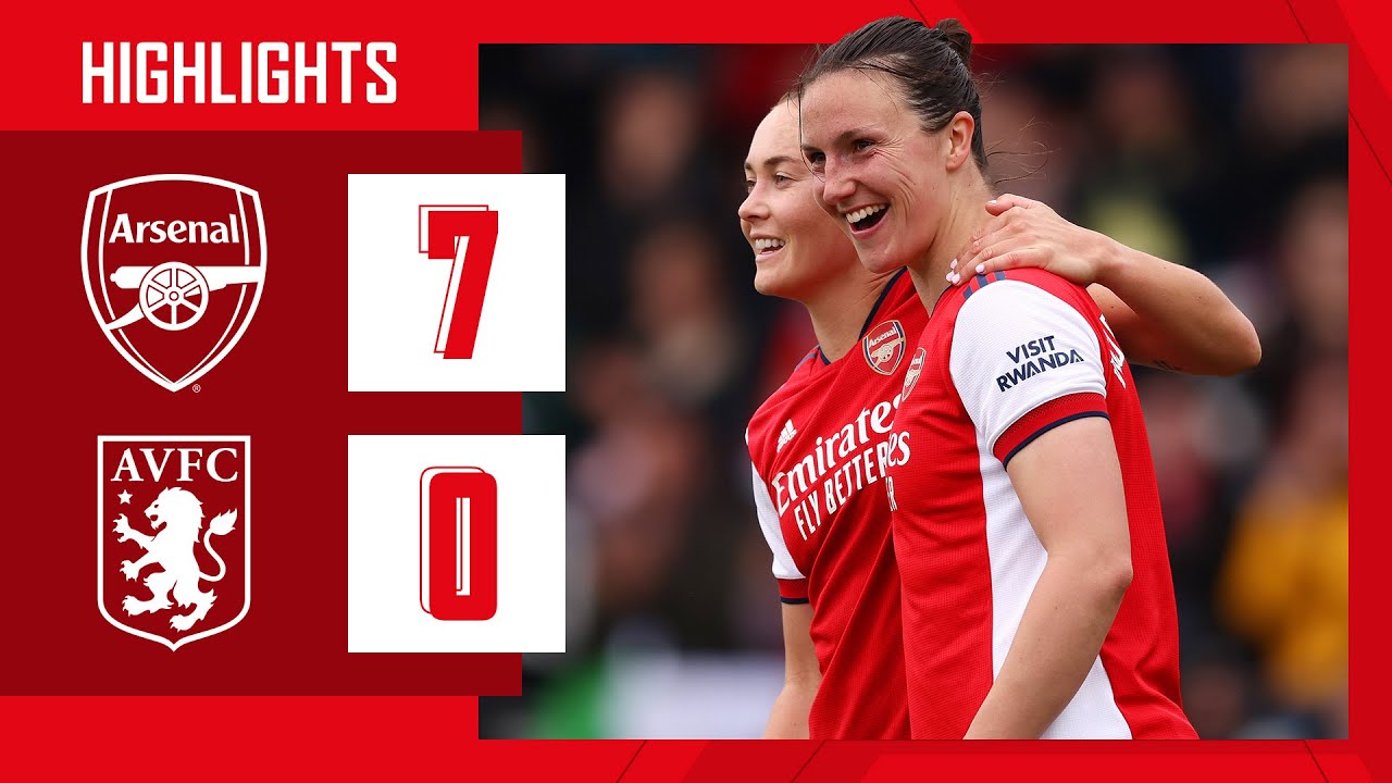 HIGHLIGHTS | Arsenal 7-0 Aston Villa | Miedema (2), Mead, Wubben-Moy, Blackstenius, Parris